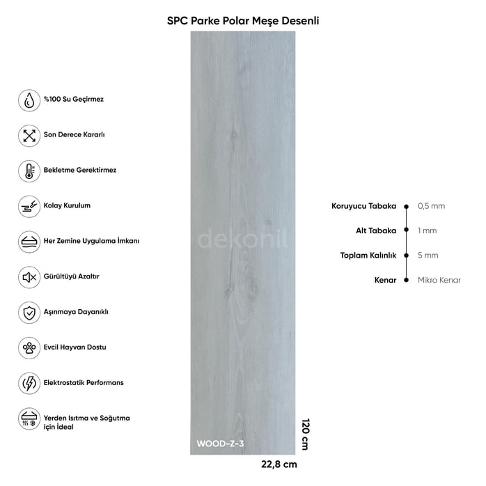 SPC Parke Polar Meşe Desenli -2